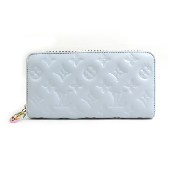 Louis Vuitton Handbags - Louis Vuitton Round Zipper Long Wallet Monogram Embossed Zippy Lambskin Blue